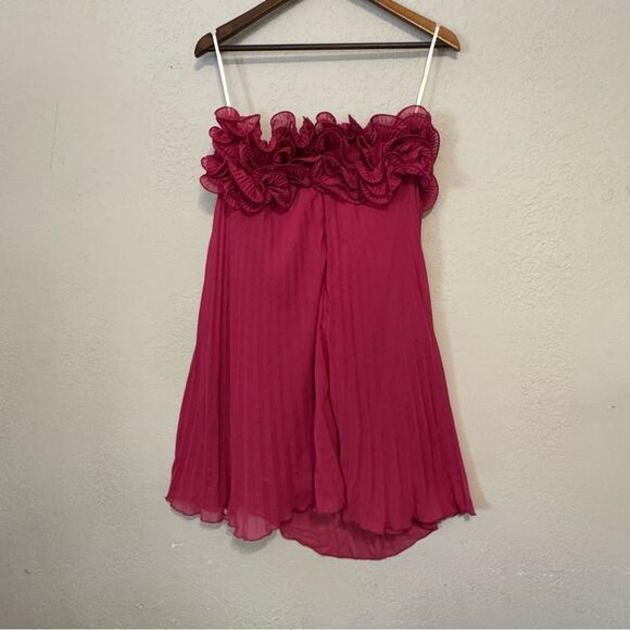 Commense NWT Magenta Ruffle Strapless Dress - Picture 4 of 9